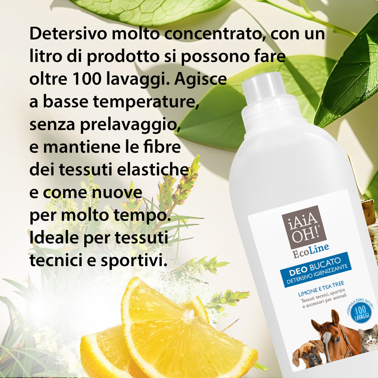 DEO BUCATO detersivo concentrato per tessuti tecnici, sportivi e accessori per animali