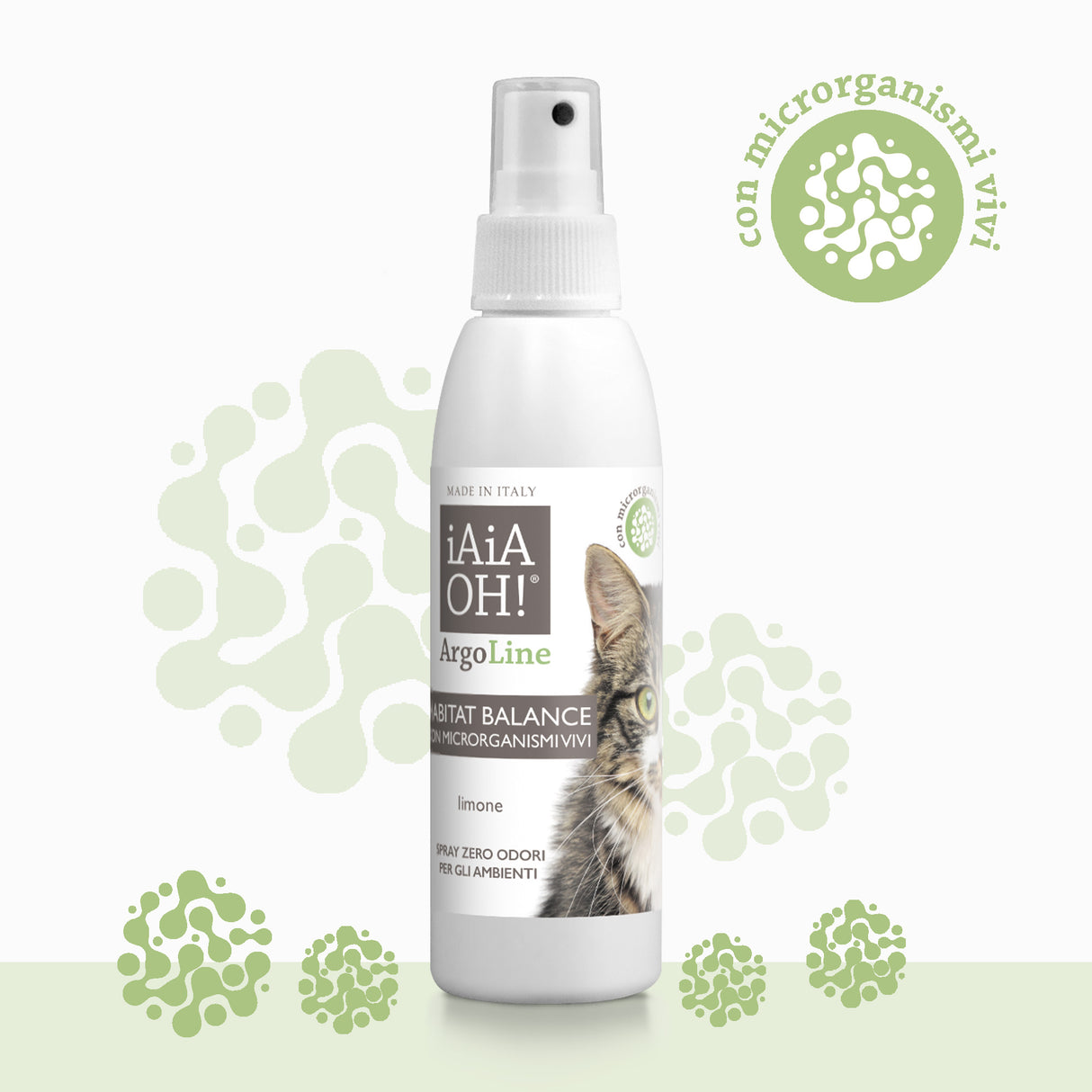 ArgoLine HABITAT BALANCE CON MICRORGANISMI VIVI Spray Zero Odori Multiuso per il gatto