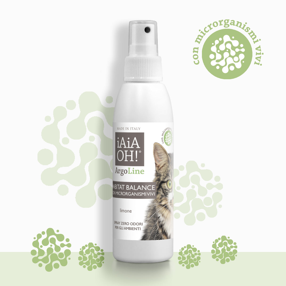 ArgoLine HABITAT BALANCE CON MICRORGANISMI VIVI Spray Zero Odori Multiuso per il gatto