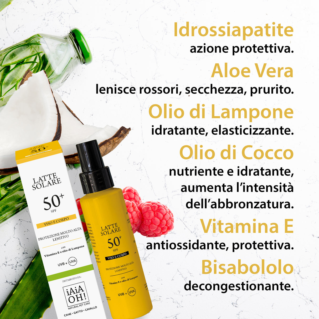 LATTE SOLARE SPF 50+ per umani ed animali